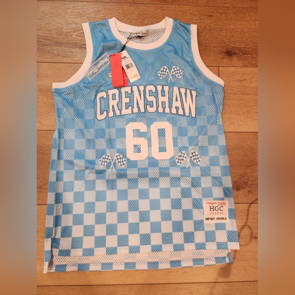 NWT-NIPSEY HUSSLE / HEADGEAR CLASSICS  CRENSHAW Racing Flag L Jersey RAP
